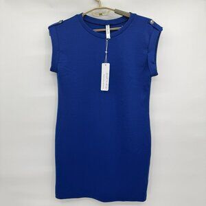 Dear Scarlett Women’s Royal Blue Cap Sleeve Shift Dress Medium NWT Wrinkle Free